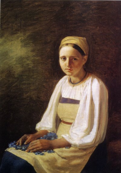 En bondflicka med blåklint, 1820-talet av Aleksei Gavrilovich Venetsianov