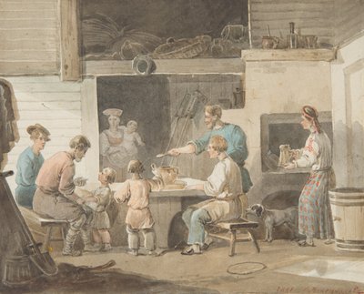 Lunchtid, 1821 av Aleksei Gavrilovich Venetsianov