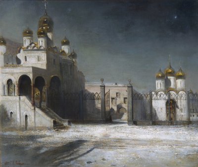 Katedraltorget i Kreml på natten, 1878 av Alexei Kondratjewitsch Sawrassow
