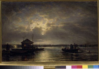 "Summer Night on the Neva" (Summer Night on the Neva) Målning av Alexei Bogolioubov (Bogolyubov) (1824-1896) Olja på duk 1875 Dim 48x73,5 cm Statliga Tretyakov Gallery, Moskva av Aleksei Petrovich Bogolyubov