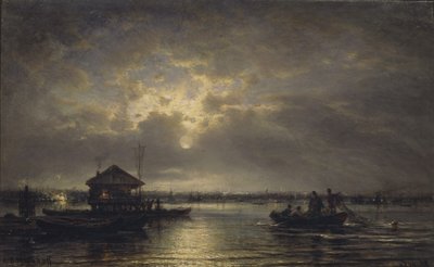 Sommarnatt på Neva, 1875 av Aleksei Petrovich Bogolyubov
