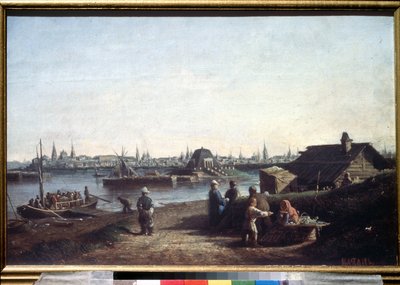 ""Utsikt över staden Kazan vid Volga i Ryssland"" Målning av Alexei Petrovich Bogolyubov (Bogoliubov eller Bogoliubov)(1824-1896) 1861 Ryska statens museum, Sankt Petersburg av Aleksei Petrovich Bogolyubov