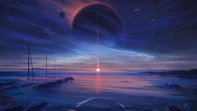 Solnedgång över det kosmiska havet av Alena Aenami