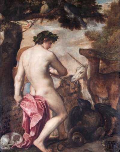 Orpheus Enchanting The Animals (olja på duk) av Alessandro (1588–1649) (attr. to) Titian (workshop of) and Padovanino