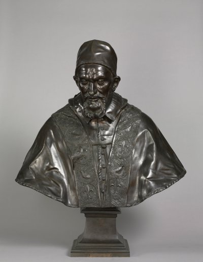Porträtt av påven Innocentius X Pamphili, formgiven 1647-1648, gjuten 1650-1700. av Alessandro Algardi