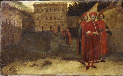Luca Pitti italiensk bankir, framför sitt palats (Palazzo Pitti) av Alessandro Allori