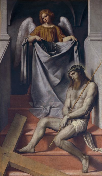 Kristi passion och ängel av Alessandro Bonvicino Moretto