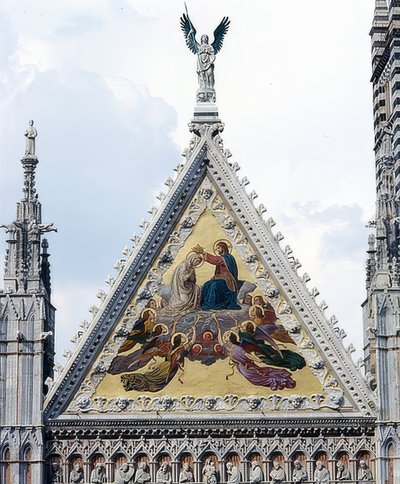 Katedralen i Siena (Cattedrale di Santa Maria Assunta). 1215-1263. Detalj: Mosaik med Marias kröning. 1878. av Alessandro Franchi
