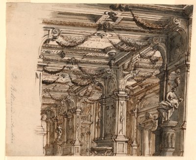 Scendesign: Palace Interiör av Alessandro Galli Bibiena, 1686 – 1748