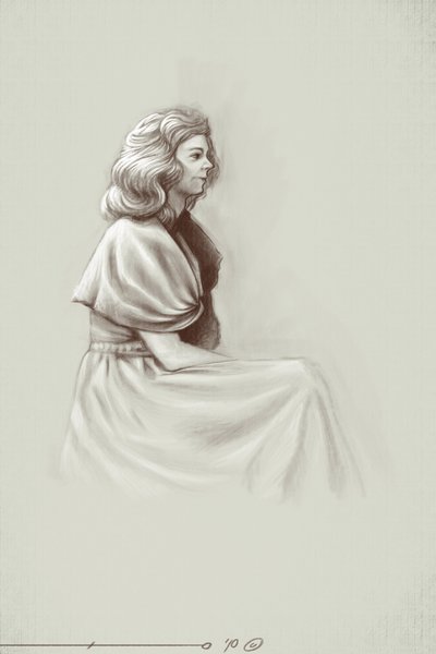 En ung kvinna som lever under det första kejsardömet, tidigt 1800-tal. Illustration av Alessandro Lonati. 2010 av Alessandro Lonati