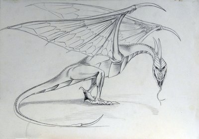 Fantastisk varelse: Draken. Skiss av Alessandro Lonati av Alessandro Lonati