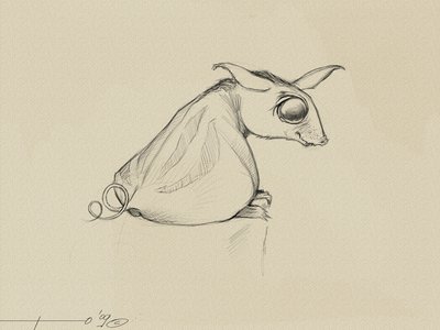 Fantastic Creature: Ote (Oy), ett djur föreställt av Stephen King för hans saga om "The Dark Tower". av Alessandro Lonati
