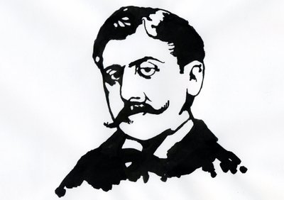 Marcel Proust (bläck på papper) av Alessandro Lonati