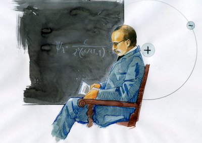 Max Planck, tysk fysiker (Porträtt av den tyske fysikern Max Planck (1868-1947)) av Alessandro Lonati