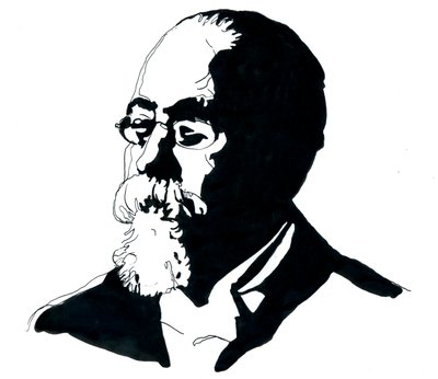 Porträtt av Cesare Lombroso (1835-1909) grundare av den italienska skolan för kriminologi (Porträtt av Cesare Lombroso italiensk kriminolog och läkare, grundare av den italienska skolan för positivistisk kriminologi) av Alessandro Lonati