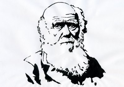 Porträtt av Charles Darwin - Porträtt av den engelske naturforskaren Charles Darwin (1809-1882) Illustration av Alessandro Lonati