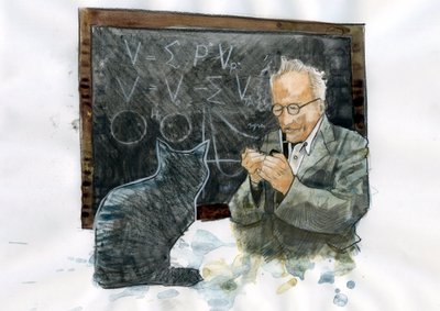 Porträtt av Erwin Schrodinger (1887-1961) (Porträtt av Erwin Erwin Schrodinger) av Alessandro Lonati