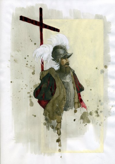 Porträtt av Fernanda Cortes (Hernan Cortes av Alessandro Lonati