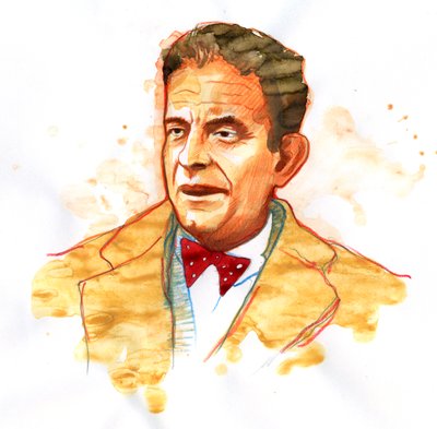 Porträtt av den franske psykiatern och psykoanalytikern Jacques Lacan (1901-1981) (Porträtt av den franske psykoanalytikern och psykiatern Jacques Lacan) av Alessandro Lonati