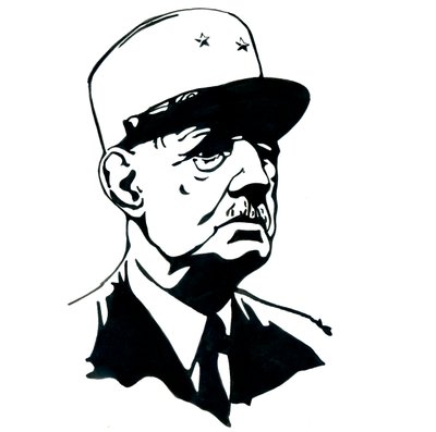 Porträtt av general Charles de Gaulle (1890-1970) av Alessandro Lonati