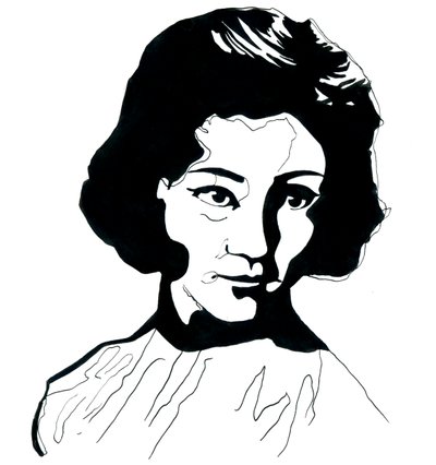Porträtt av Jiang Qing (1914-1991) Mao Zedongs fru (Porträtt av Jiang Qing som Madame Mao) av Alessandro Lonati