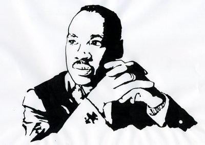 Porträtt av pastor Martin Luther King (1929-1968) Illustration av Alessandro Lonati
