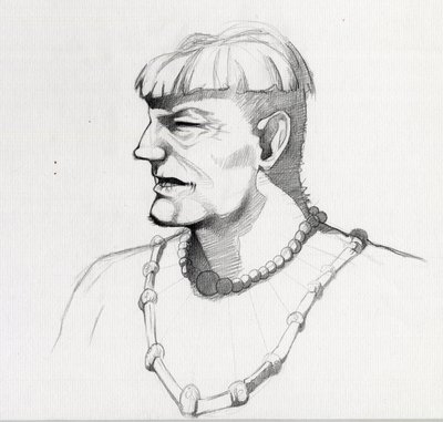 Porträtt av en pirat (privatman) eller byst av en sjöman. Teckning av Alessandro Lonati. av Alessandro Lonati
