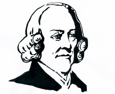 Porträtt av filosofen och ekonomen Adam Smith (1723-1790) Teckning av Alessandro Lonati
