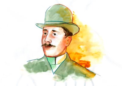 Porträtt av poeten Guillaume Apollinaire (1880-1918) (engelsk poet Guillaume Apollinaire) av Alessandro Lonati