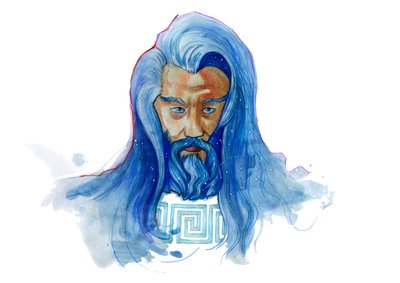 Representation av den gudomliga Ouranos (grekisk mytologi: uranus) av Alessandro Lonati
