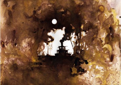 Ship Illustration av det nya "" In the Heart of Darkness"" av Joseph Conrad. 2012 av Alessandro Lonati