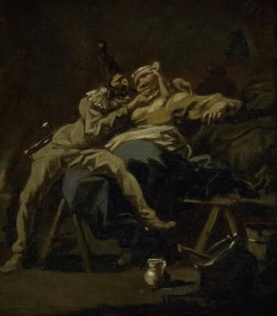 Pulcinella och Colombina av Alessandro Magnasco