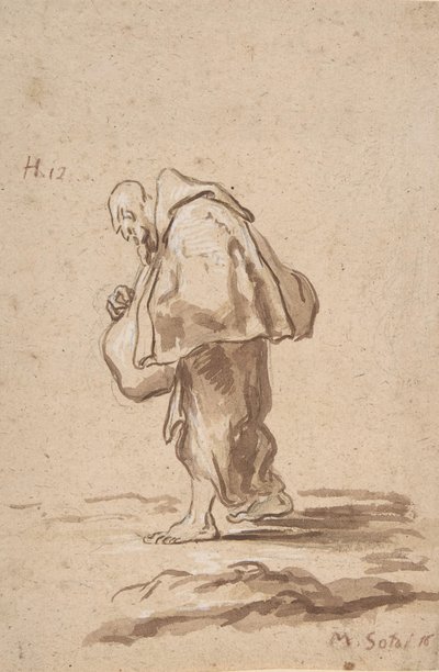 Stående pilgrimsbroder, ca. 1705-20. av Alessandro Magnasco
