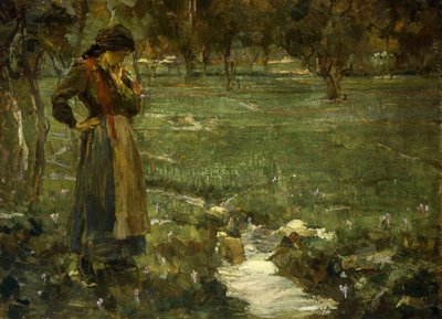 The Whispering Brook (olja på duk) av Alessandro Milesi
