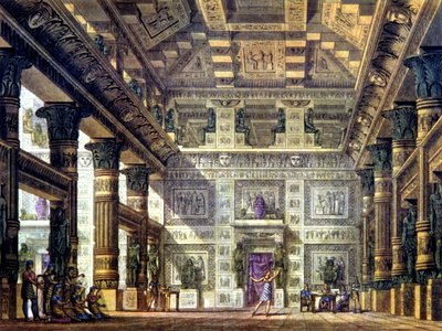 Dansscen i det antika Egypten i Memphis av Alessandro Sanquirico