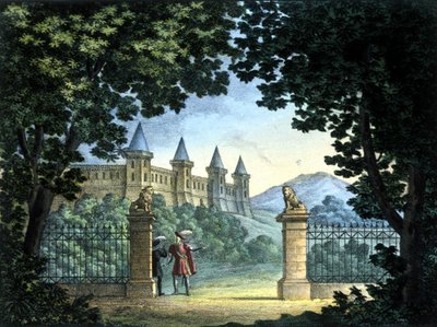 Scenografi av Sanquirico för operan "Anna Bolena" av Gaetano Donizetti. Carcano-teatern, Milano av Alessandro Sanquirico