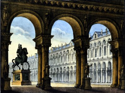 Scenografi av Sanquirico för operan av Gaetano Donizetti: "" Ugo, greve av Paris "" ". 1832. av Alessandro Sanquirico