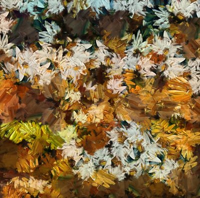 Camomile, 2019, (blandade media) av Alex Caminker