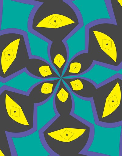 arabesque #4,2019,(blandade media) av Alex Caminker