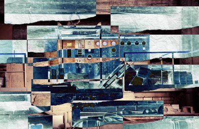 tegelstenar, 2019, (collage) av Alex Caminker