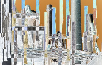 tyg II, 2019, (collage) av Alex Caminker