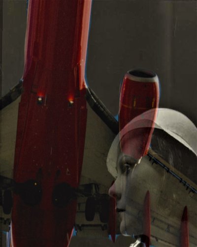 flygande tankar, 2020, (collage) av Alex Caminker