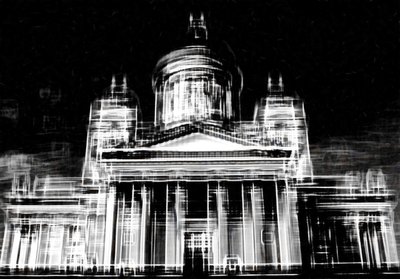 fragment of the City #2,2019,(blandade media) av Alex Caminker