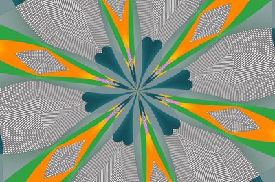 ornament #101,2019,(blandade media) av Alex Caminker