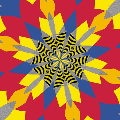 symmetri #6,2019,(blandade media) av Alex Caminker