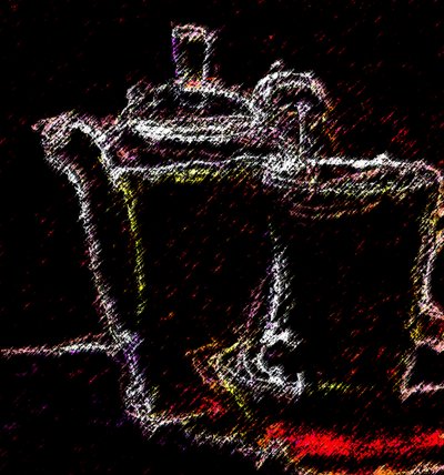 teatime, 2020, (blandade media) av Alex Caminker