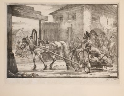 Rider ut från portarna (litho) av after Alexander Orlowski