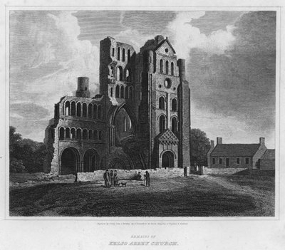 Rester av Kelso Abbey Church (gravyr) av Alexander (after) Nasmyth