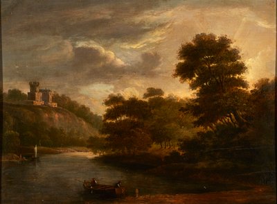 Flodlandskap (olja på panel) av Alexander (follower of) Nasmyth