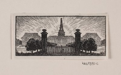 Danska:  Vinjett till H. Hertz "Posthuset i Hirschholm" av Alexander Blom
